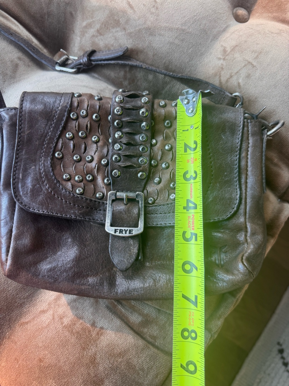 Frye Diana Leather Studded Crossbody Bag Shoulder Strap Y2K - Picture 7 of 7